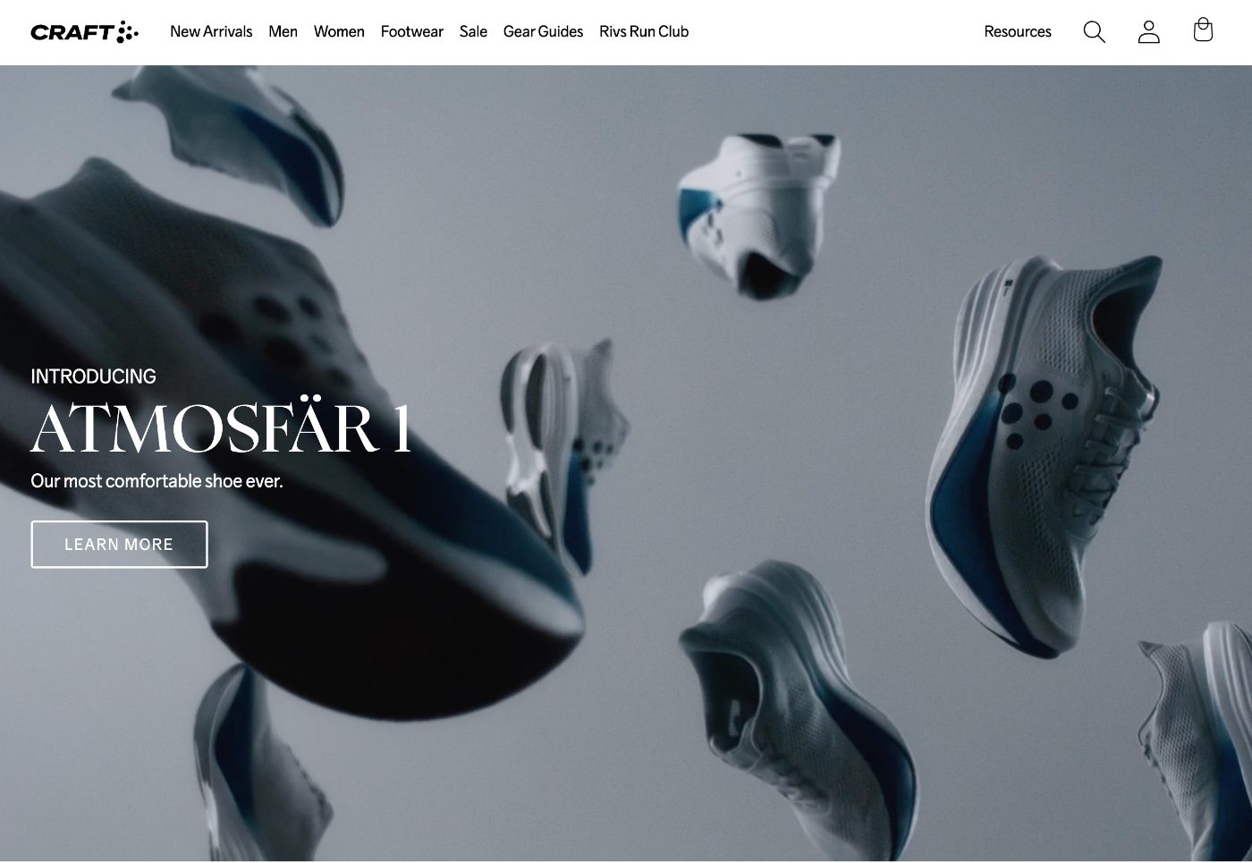 Craft Sportswear's ecommerce website