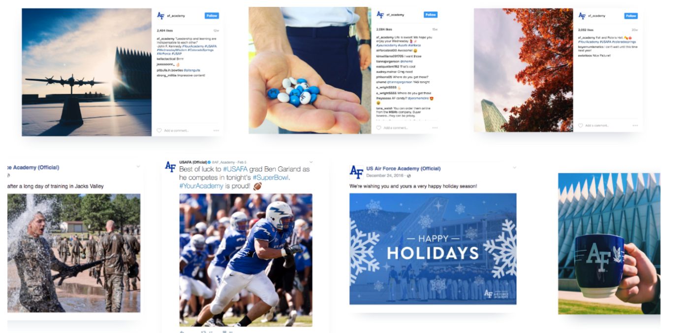 The Academy brand carried across its social channels