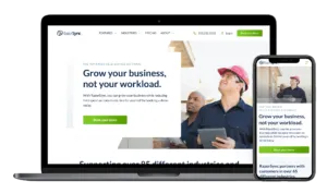 RazorSync website on laptop and iphone