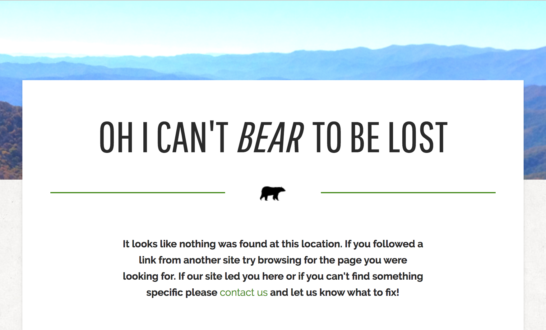 Friends of the Smokies 404 Page