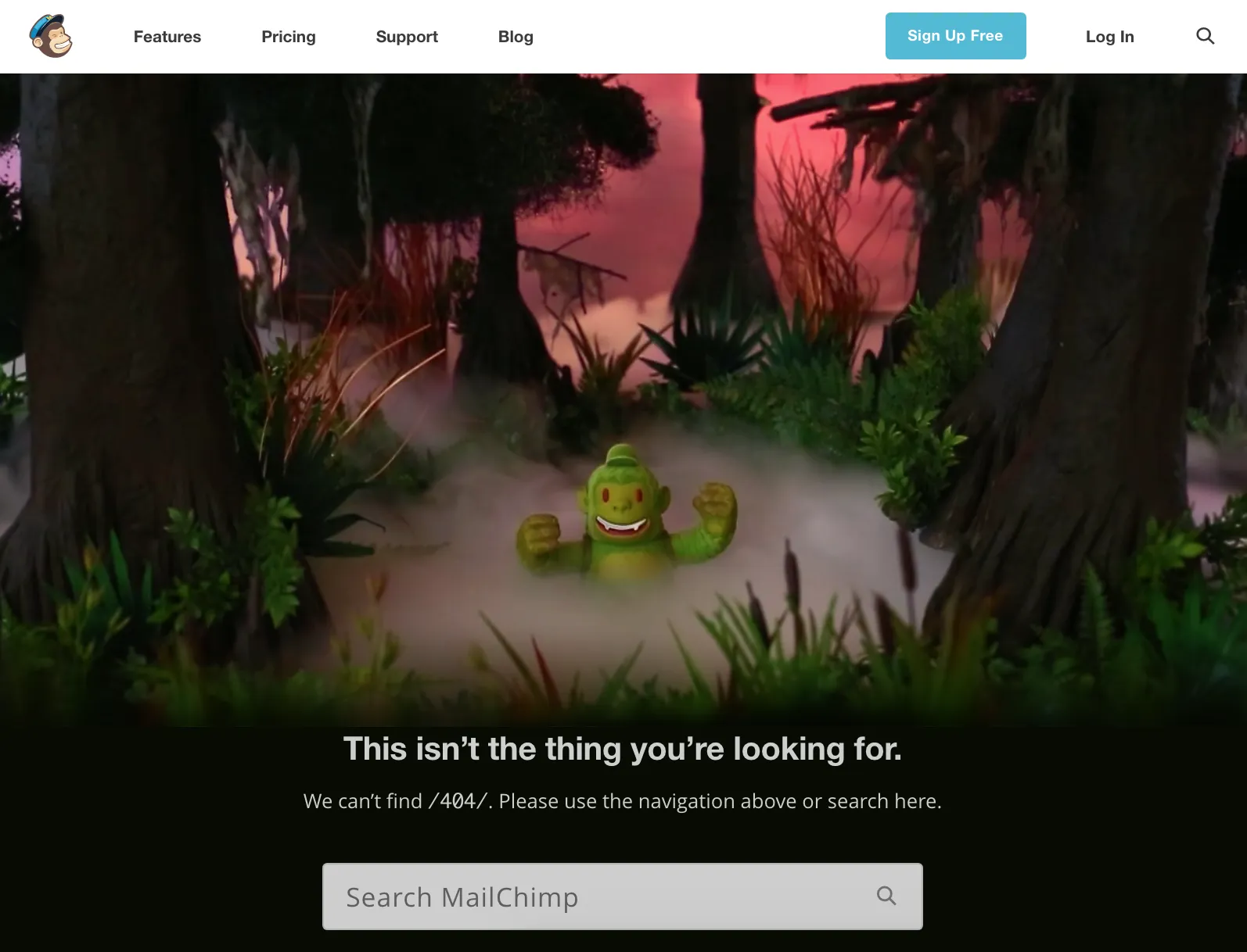 MailChimp 404 Error Page