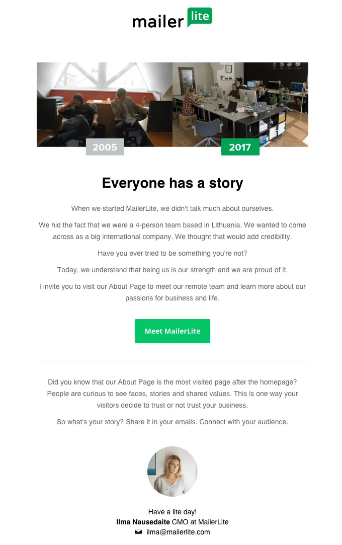 Mailer Lite Email Example