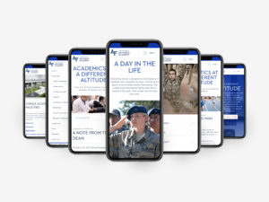US Air Force Mobile Responsive Website displayed in 7 iPhones