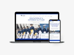 US Air Force website displayed on laptop and iPhone