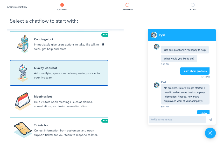 hubspot chatbot builder