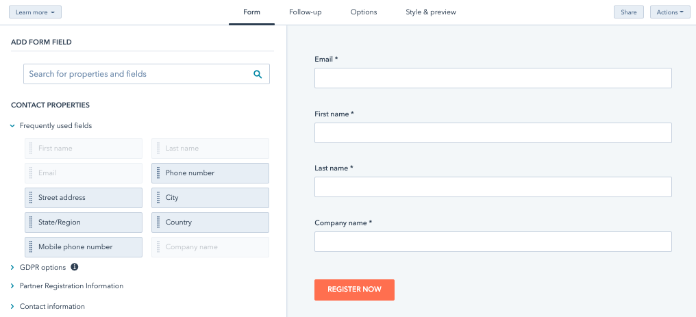 HubSpot Contact Form