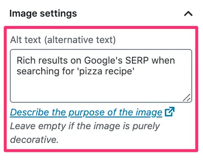 WordPress Alt Text