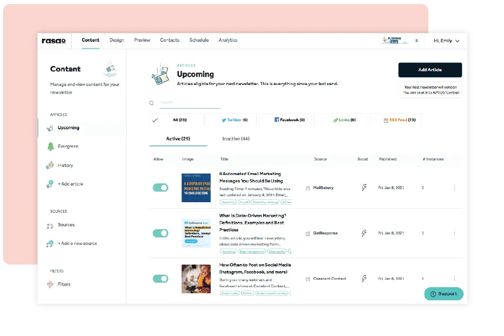 Rasa.io Screenshot