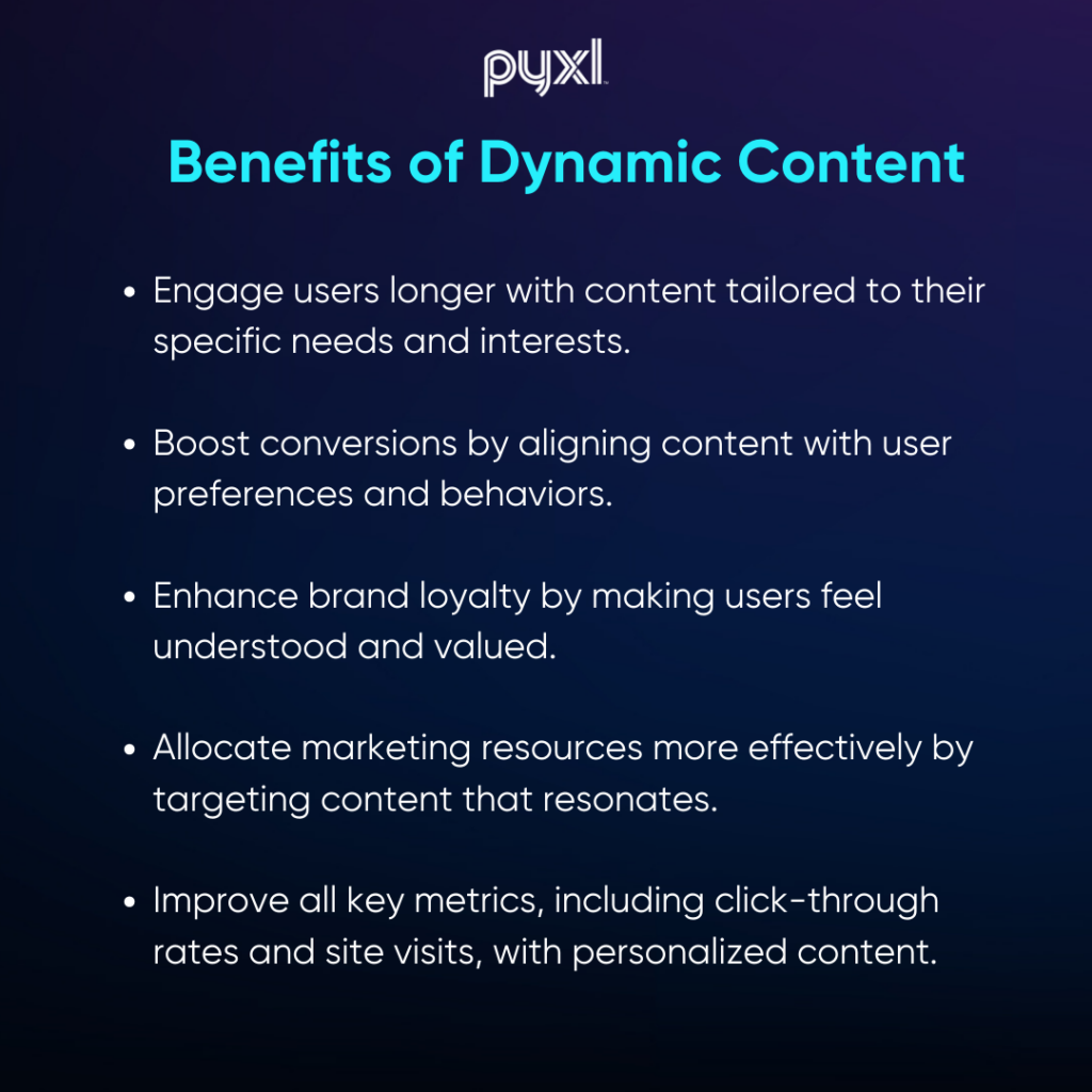 5 listed benefits of dynamic content